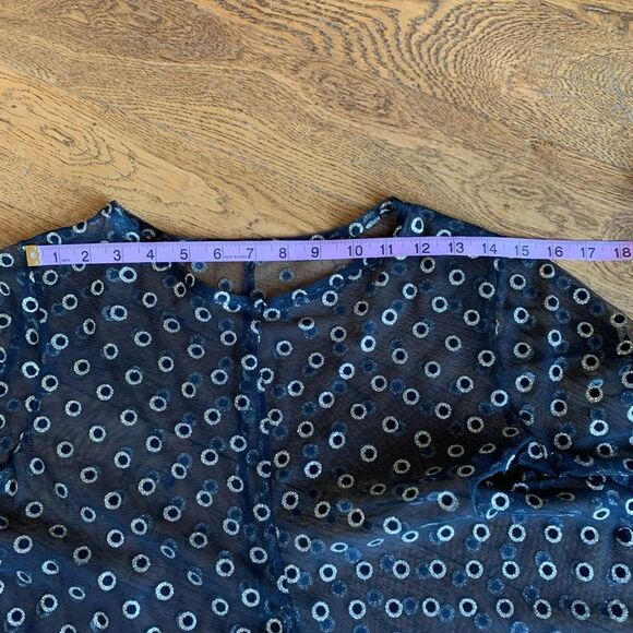 Black‎ Gold Long  Sheer Tunic Top - Picture 9 of 14